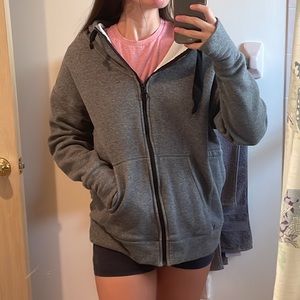 💛Fabletics Gray Zip Up Fleece Hoodie
